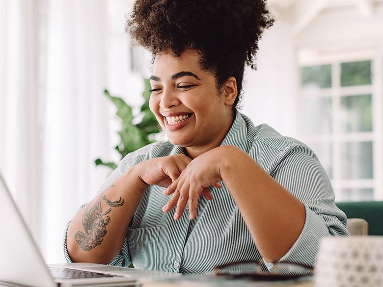 woman at a laptop